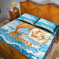 Anguilla Quilt Bed Set Three Orange Gold Natural Dolphins - Wonder Print Shop