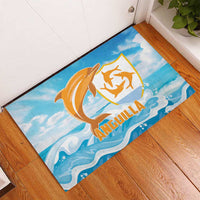 Anguilla Rubber Doormat Three Orange Gold Natural Dolphins - Wonder Print Shop
