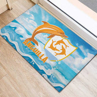 Anguilla Rubber Doormat Three Orange Gold Natural Dolphins - Wonder Print Shop