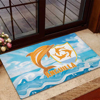 Anguilla Rubber Doormat Three Orange Gold Natural Dolphins - Wonder Print Shop