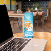 Personalized Anguilla Skinny Tumbler Three Orange Gold Natural Dolphins - Wonder Print Shop