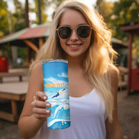 Personalized Anguilla Skinny Tumbler Three Orange Gold Natural Dolphins - Wonder Print Shop