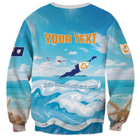 Personalized Anguilla Sweatshirt Three Orange Gold Natural Dolphins - Wonder Print Shop