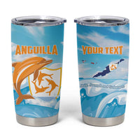Personalized Anguilla Tumbler Cup Three Orange Gold Natural Dolphins - Wonder Print Shop