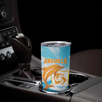 Personalized Anguilla Tumbler Cup Three Orange Gold Natural Dolphins - Wonder Print Shop