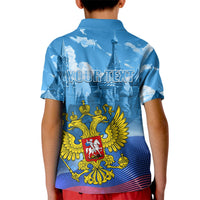 Russia Day 2024 Kid Polo Shirt Coat Of Arms With Red Square - Wonder Print Shop