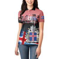 Iceland Independence Day 2024 Women Polo Shirt Coat Of Arms Happy 80th Anniversary - Wonder Print Shop