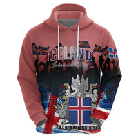 Iceland Independence Day 2024 Zip Hoodie Coat Of Arms Happy 80th Anniversary - Wonder Print Shop