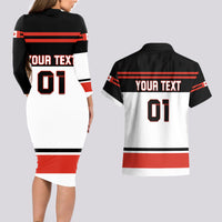 Canada Hockey 2024 Couples Matching Long Sleeve Bodycon Dress and Hawaiian Shirt Hockey is Canada Game - Wonder Print Shop