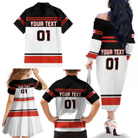 Canada Hockey 2024 Family Matching Off The Shoulder Long Sleeve Dress and Hawaiian Shirt Hockey is Canada Game - Wonder Print Shop