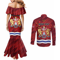 Personalised Kingston Couples Matching Mermaid Dress and Long Sleeve Button Shirt Antiquitate Civilitate Humanitate