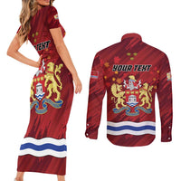 Personalised Kingston Couples Matching Short Sleeve Bodycon Dress and Long Sleeve Button Shirt Antiquitate Civilitate Humanitate