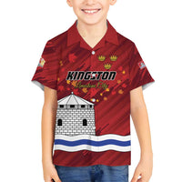 Personalised Kingston Family Matching Puletasi and Hawaiian Shirt Antiquitate Civilitate Humanitate