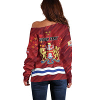 Personalised Kingston Off Shoulder Sweater Antiquitate Civilitate Humanitate