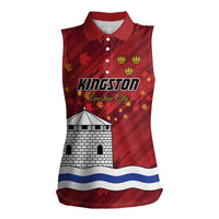 Personalised Kingston Women Sleeveless Polo Shirt Antiquitate Civilitate Humanitate