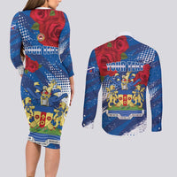 Personalised Windsor Couples Matching Long Sleeve Bodycon Dress and Long Sleeve Button Shirt The City of Roses