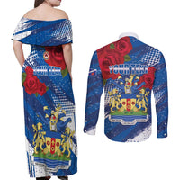 Personalised Windsor Couples Matching Off Shoulder Maxi Dress and Long Sleeve Button Shirt The City of Roses