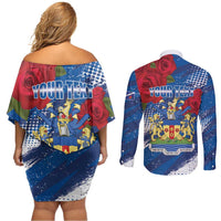 Personalised Windsor Couples Matching Off Shoulder Short Dress and Long Sleeve Button Shirt The City of Roses