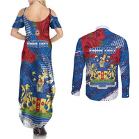 Personalised Windsor Couples Matching Summer Maxi Dress and Long Sleeve Button Shirt The City of Roses