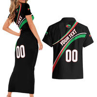 Custom Martinique Rugby Couples Matching Short Sleeve Bodycon Dress and Hawaiian Shirt Matinik Go Champions