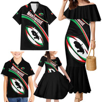 Custom Martinique Rugby Family Matching Mermaid Dress and Hawaiian Shirt Matinik Go Champions