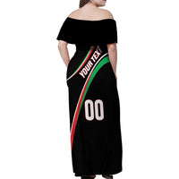 Custom Martinique Rugby Family Matching Off Shoulder Maxi Dress and Hawaiian Shirt Matinik Go Champions