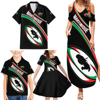 Custom Martinique Rugby Family Matching Summer Maxi Dress and Hawaiian Shirt Matinik Go Champions