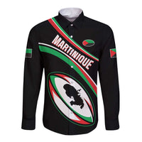 Custom Martinique Rugby Long Sleeve Button Shirt Matinik Go Champions