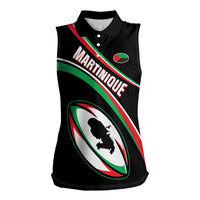 Custom Martinique Rugby Women Sleeveless Polo Shirt Matinik Go Champions