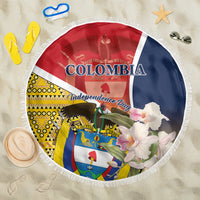 Colombia Independence Day Beach Blanket Libertad y Orden Colombian Pattern - Wonder Print Shop