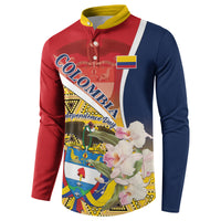 Colombia Independence Day Button Sweatshirt Libertad y Orden Colombian Pattern - Wonder Print Shop