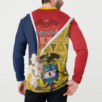 Colombia Independence Day Button Sweatshirt Libertad y Orden Colombian Pattern - Wonder Print Shop