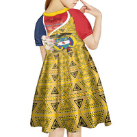 Colombia Independence Day Kid Short Sleeve Dress Libertad y Orden Colombian Pattern - Wonder Print Shop