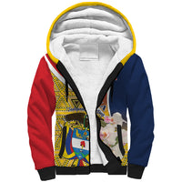 Colombia Independence Day Sherpa Hoodie Libertad y Orden Colombian Pattern - Wonder Print Shop
