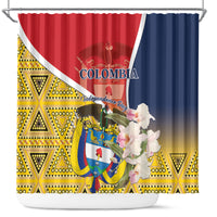 Colombia Independence Day Shower Curtain Libertad y Orden Colombian Pattern