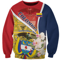 Colombia Independence Day Sweatshirt Libertad y Orden Colombian Pattern - Wonder Print Shop
