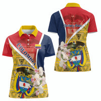 Colombia Independence Day Women Polo Shirt Libertad y Orden Colombian Pattern - Wonder Print Shop