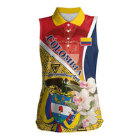 Colombia Independence Day Women Sleeveless Polo Shirt Libertad y Orden Colombian Pattern - Wonder Print Shop