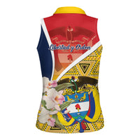 Colombia Independence Day Women Sleeveless Polo Shirt Libertad y Orden Colombian Pattern - Wonder Print Shop