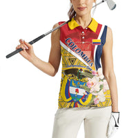 Colombia Independence Day Women Sleeveless Polo Shirt Libertad y Orden Colombian Pattern - Wonder Print Shop