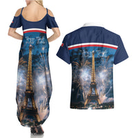Personalized France Bastille Day Couples Matching Summer Maxi Dress and Hawaiian Shirt Fete Nationale du 14 juillet - Wonder Print Shop