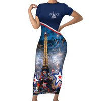 Personalized France Bastille Day Family Matching Short Sleeve Bodycon Dress and Hawaiian Shirt Fete Nationale du 14 juillet - Wonder Print Shop