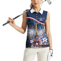 Personalized France Bastille Day Women Sleeveless Polo Shirt Fete Nationale du 14 juillet - Wonder Print Shop