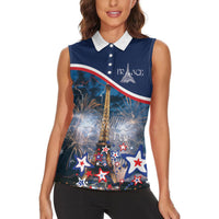 Personalized France Bastille Day Women Sleeveless Polo Shirt Fete Nationale du 14 juillet - Wonder Print Shop