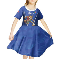 Custom Italy 2024 Football Kid Short Sleeve Dress 2024 Go Gli Azzurri - Wonder Print Shop