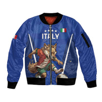 Custom Italy 2024 Football Sleeve Zip Bomber Jacket 2024 Go Gli Azzurri - Wonder Print Shop