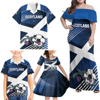 Custom Scotland 2024 Football Family Matching Off Shoulder Maxi Dress and Hawaiian Shirt 2024 Go Champions - Wonder Print Shop