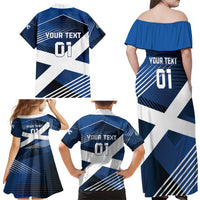 Custom Scotland 2024 Football Family Matching Off Shoulder Maxi Dress and Hawaiian Shirt 2024 Go Champions - Wonder Print Shop