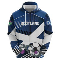 Custom Scotland 2024 Football Zip Hoodie 2024 Go Champions - Wonder Print Shop