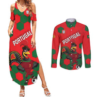 Custom Portugal 2024 Football Couples Matching Summer Maxi Dress and Long Sleeve Button Shirt 2024 Go Champions - Wonder Print Shop
